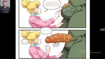 Peach wants to fuck her boss Bowser's gigantic cock with her little pussy