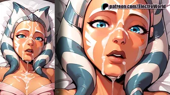 Ahsoka Tano lost the duel and the jedi's big sword (cock) deep throat!