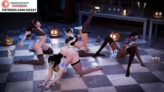 OVERWATCH HALLOWEEN HENTAI PARY WIDOWMAKER TRACER D.VA