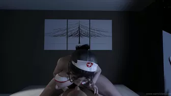 3D big boobs slut Asian nurse cheating with big dick