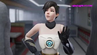 TRACER Double Penetrated By 2 Massive Black Cocks - Animation