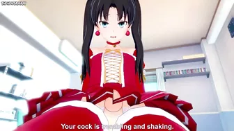 Rin Tohsaka from Fate Gives You A Footjob Hentai POV