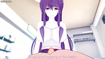 Yuri from Doki Doki Literature Club Gives You A Footjob Hentai POV