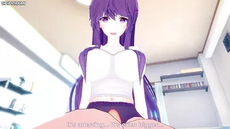 Yuri from Doki Doki Literature Club Gives You A Footjob Hentai POV