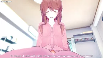 Monika from Doki Doki Literature Club Gives You A Footjob Hentai POV