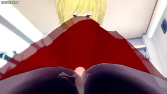 Misa Amane from Death Note Gives You A Footjob Hentai POV