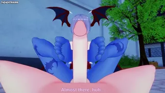 Lilith from Darkstalkers Gives You A Footjob Hentai POV