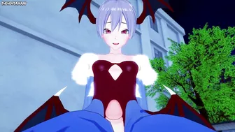 Lilith from Darkstalkers Gives You A Footjob Hentai POV