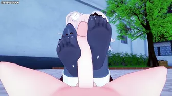 Junko Enoshima from Danganronpa Gives You A Footjob Hentai POV