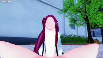 Kallen from Code Geass Gives You A Footjob Hentai POV