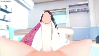 Nezuko from Demon Slayer Gives You A Footjob Hentai POV