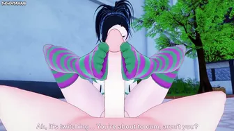 Momo from Boku No Hero Academia Gives You A Footjob Hentai POV