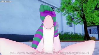 Momo from Boku No Hero Academia Gives You A Footjob Hentai POV