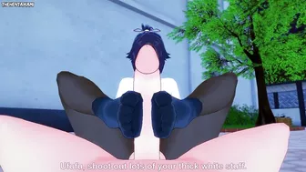 Yoruichi from Bleach Gives You A Footjob Hentai POV