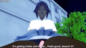 Yoruichi from Bleach Gives You A Footjob Hentai POV