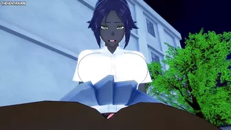 Yoruichi from Bleach Gives You A Footjob Hentai POV