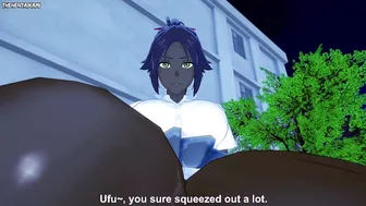 Yoruichi from Bleach Gives You A Footjob Hentai POV