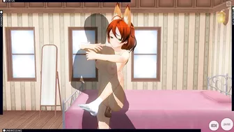 3D HENTAI fucked redhead girlfriend after a walk