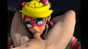 ARMS Twintelle, Min Min and Ribbon Girl 3D Futa!