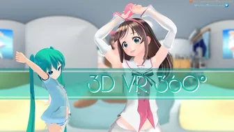 4K VR 360 and 3D - Rear KizunaAI while Mimiku waiting !