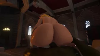 Princess Zelda Rides A Massive Black Shaft