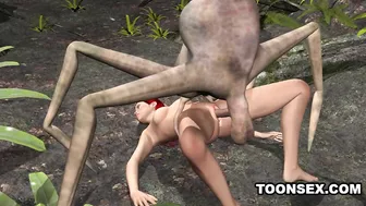 3D Redhead Getting Fucked by an Alien Spider