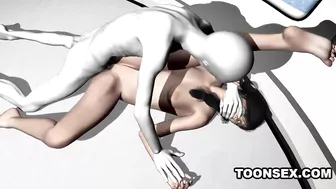 Foxy 3D Brunette Getting Fucked by an Alien