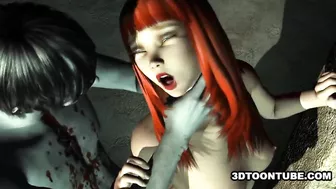 3D Babe Has Rough Sex with a Zombie