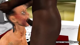 Foxy 3D Zombie Babe Taking Black Cock