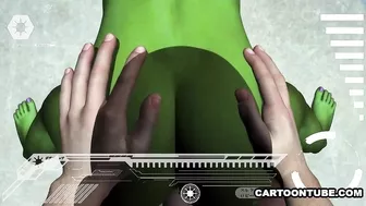 3D Alien Has Her Tits and Pussy Fucked