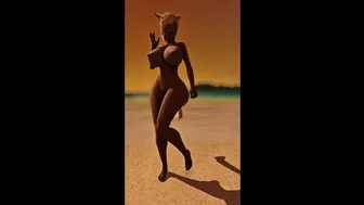 My miqo dancing on the beach