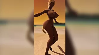 My miqo dancing on the beach