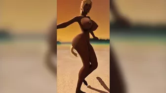 My miqo dancing on the beach