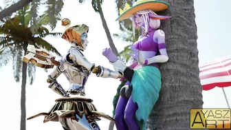 Cold Hands - Orianna Gives Futa Tristana Handjob