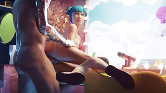 Cyberpunk Blue Moon Cum On Pussy (Animation With Sound)