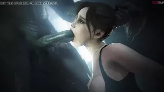 Claire Redfield get's face fucked by Mr. X