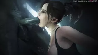 Claire Redfield get's face fucked by Mr. X