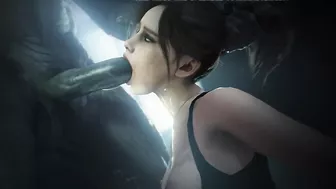 Claire Redfield get's face fucked by Mr. X