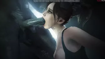 Claire Redfield get's face fucked by Mr. X