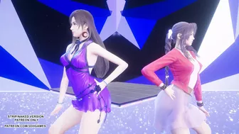 MMD TAEYEON - INVU Aerith Tifa Lockhart Hot Kpop Dance Final Fantasy Uncensored Hentai