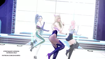 MMD Kep1er - Up! Ahri Seraphine Kaisa Hot Kpop Dance League Of Legends KDA AllOut