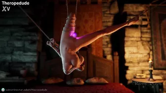 Triss in reverse shibari suspension (The Awakening)