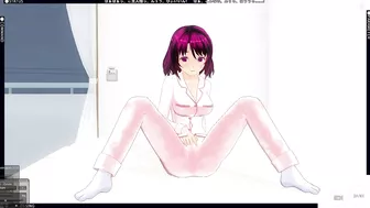 3D HENTAI in pajamas masturbates before bed