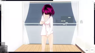 3D HENTAI in pajamas masturbates before bed