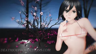 MMD R18 4k UHD Forest Green Bikini Mikasa Ackerman - Baam - 1074