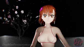 MMD R18 4k Misaka Mikoto - bikini and stockings - Paradinha - 1024