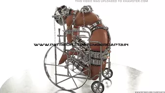 Slave Hardcore Cuffed and Chained in a Wheelchair Metal Bondage BDSM