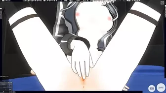 3D HENTAI X Alter posing and masturbating