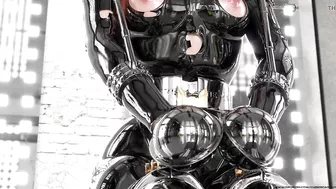 Ginger in Hardcore Metal Bondage and Latex Catsuit 3D Animation