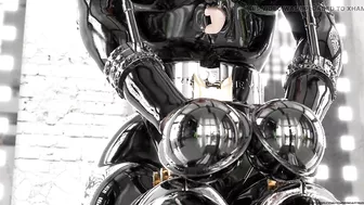 Ginger in Hardcore Metal Bondage and Latex Catsuit 3D Animation